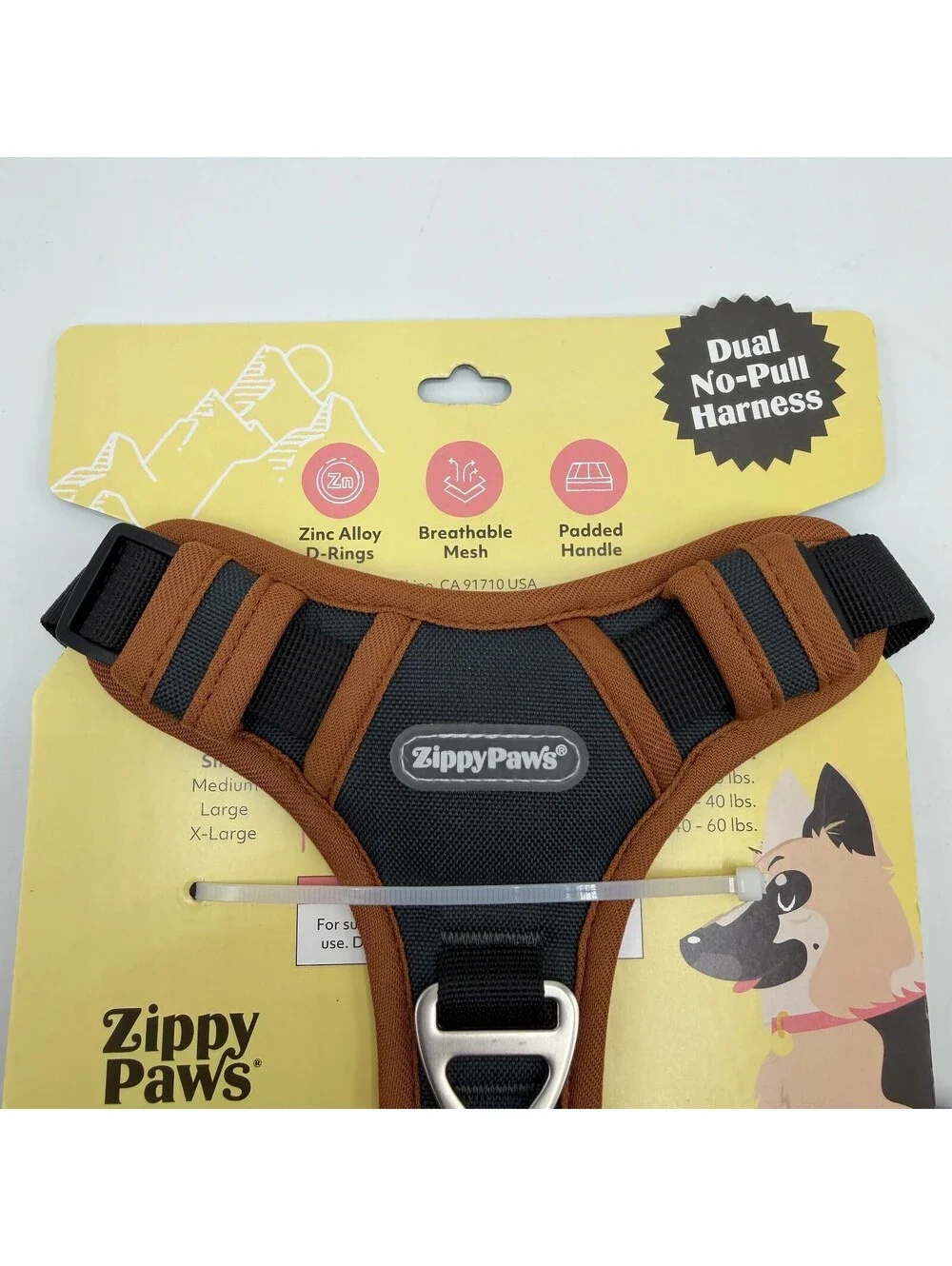 ZippyPaws No Pull Dog Harness Small Black Brown 10 to 20 lbs ZPC-C0007 Zippy Paw
